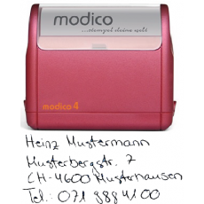 4-Zeilen Handschrift-Stempel rot